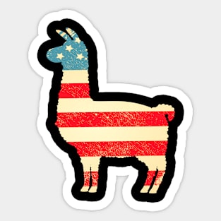 American Flag Llama Sticker